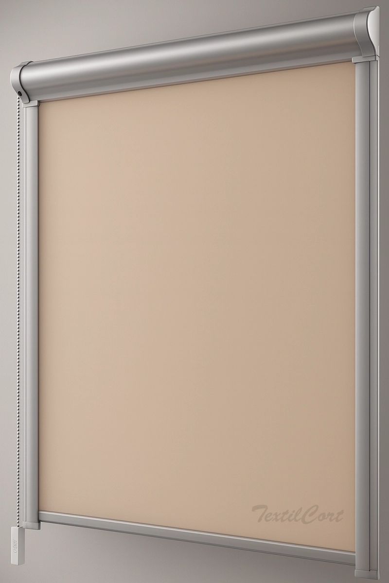 Estor enrollable empotrado glass beige saxun textilcort