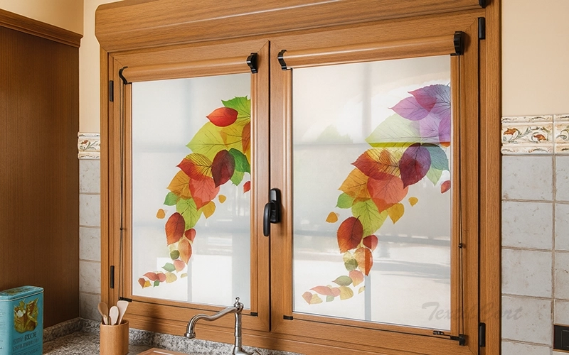 Estor enrollable empotrado glass estampado saxun textilcort