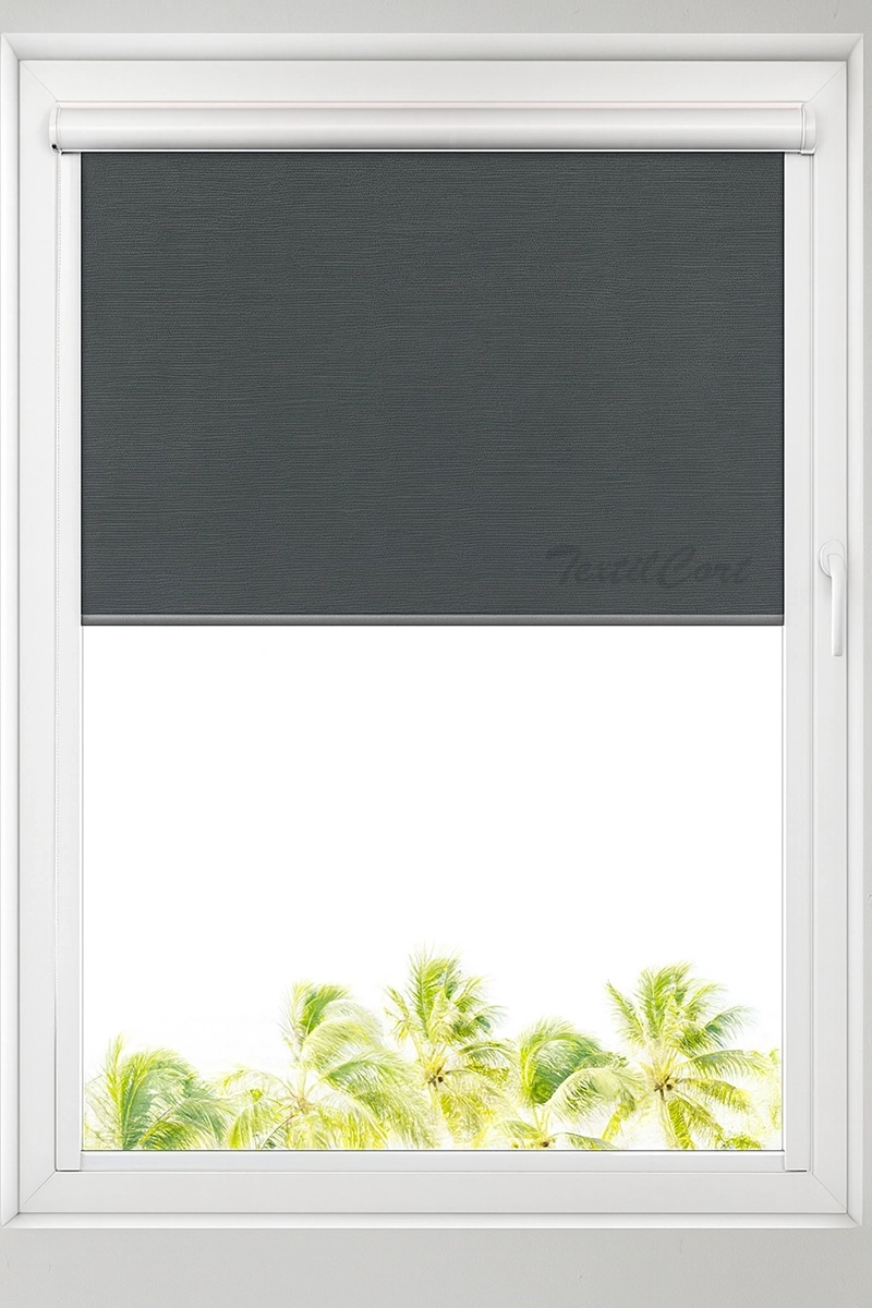 Estor enrollable empotrado minifast gris decormed textilcort