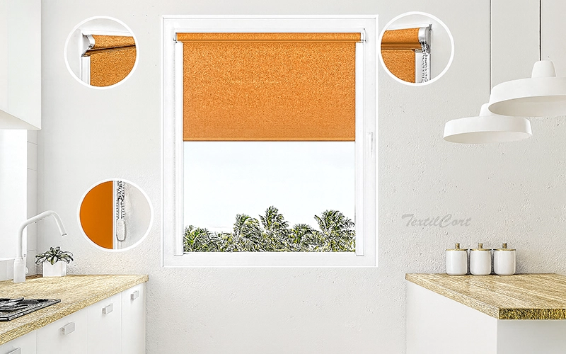 Estores enrollables minifast naranja decormed textilcort