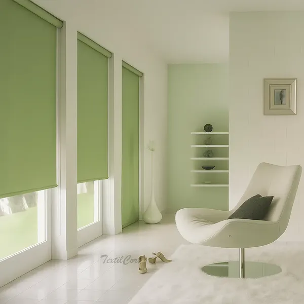Estores enrollables opacos color verde TextilCort