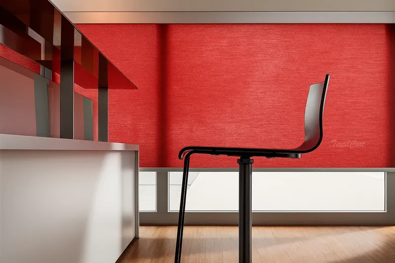 Estor enrollable resinado rojo cocina TextilCort