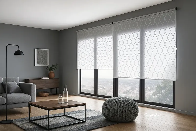 Estores enrollables resinados estampados perla salon