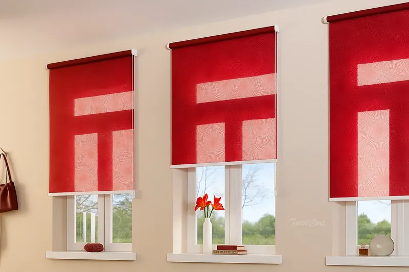 Estores enrollables resinados rojos TextilCort