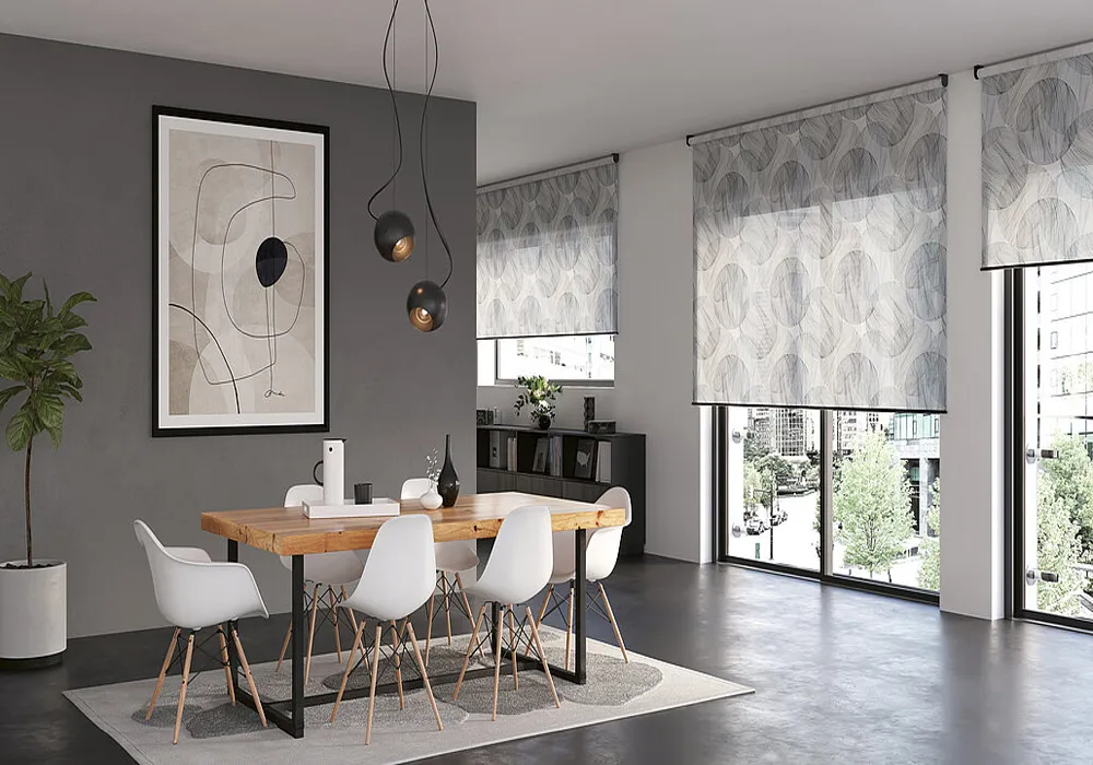 Foto estor enrollable decorativo estampado translúcido