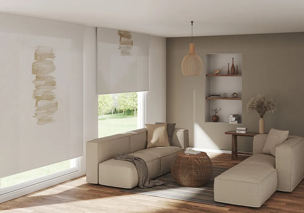 Foto estor enrollable decorativo translúcido dibujo