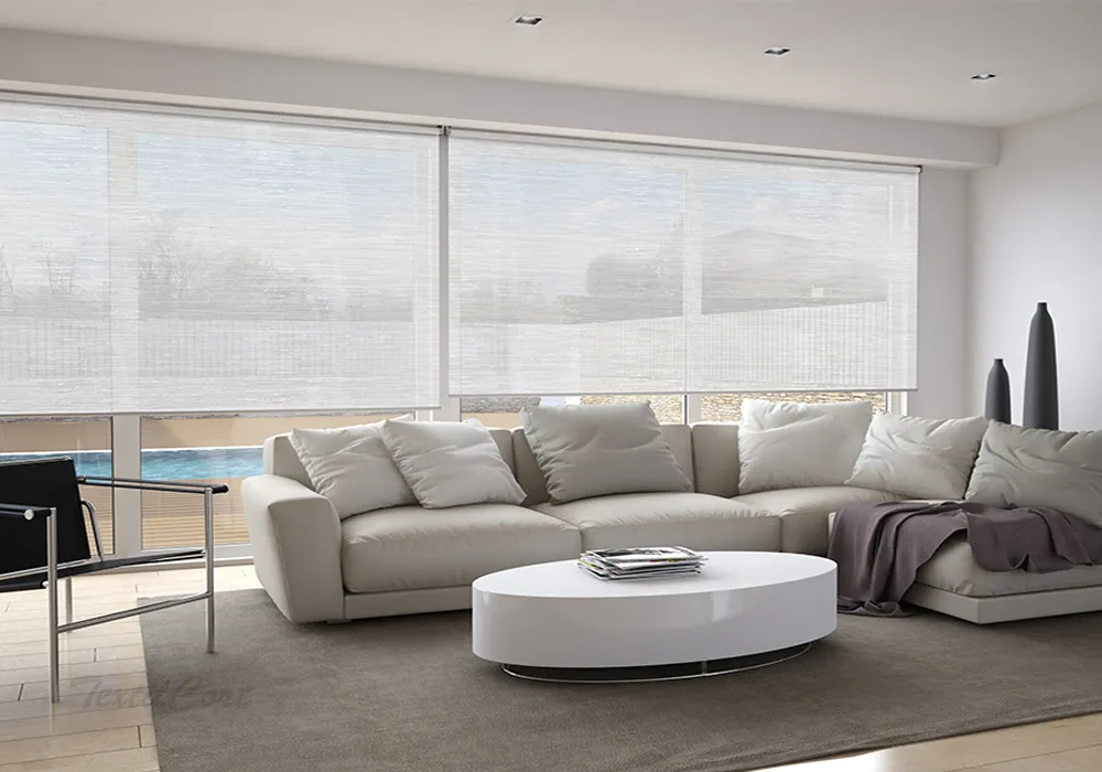 Foto estor enrollable decorativo translúcido lino