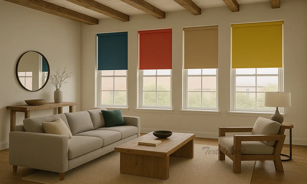 Foto estores enrollbles opacos gris en comercio