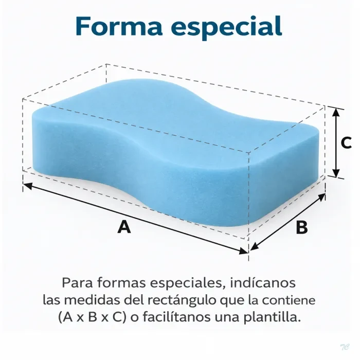 Espuma a medida con forma especial o irregular