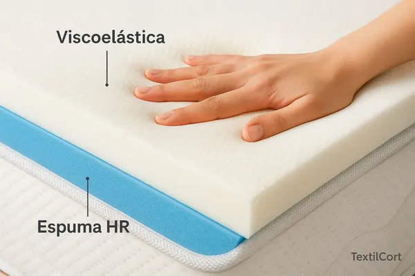 Viscoelástica forrada para confort premium y recuperación lenta