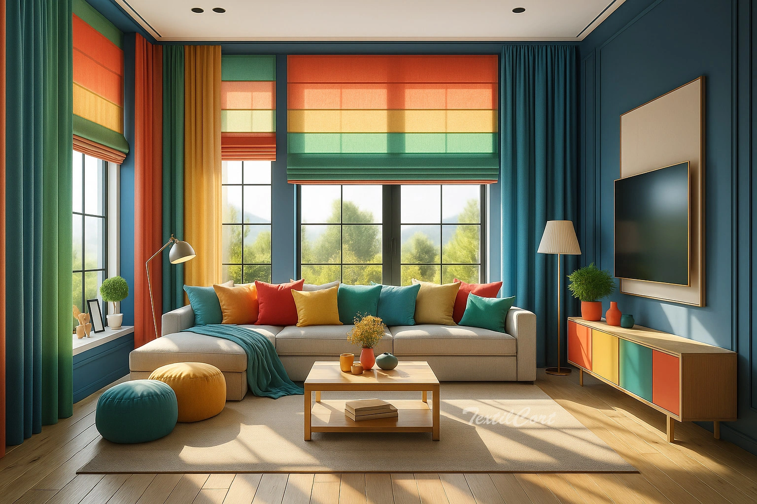 Salon Mid Century Modern Pop 2 Textilcort