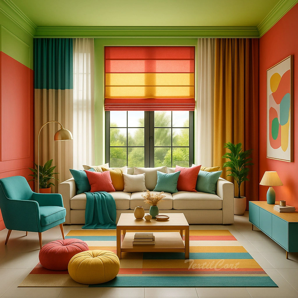 Salon Mid Century Modern Pop 5 Textilcort