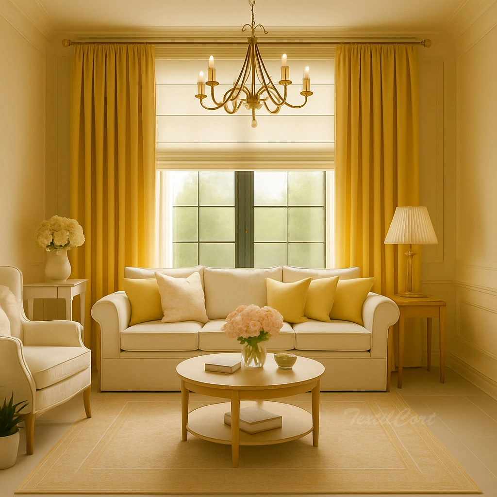 Salon Romantico Estor Natural Cortina Ocre Textilcort