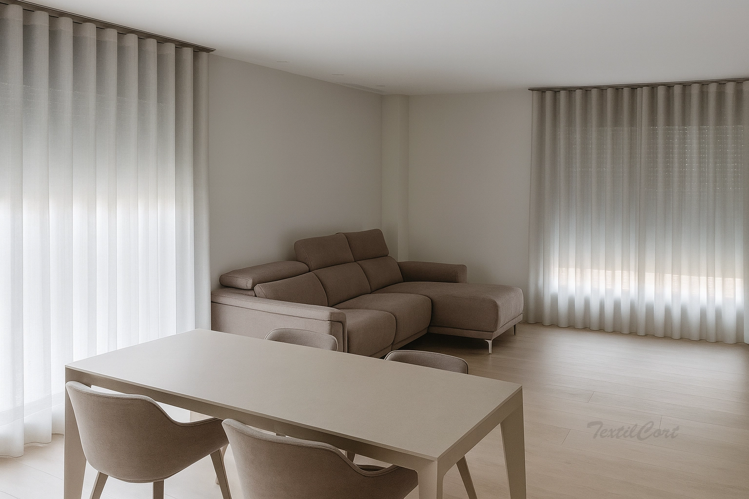 Cortinas onda perfecta salon moderno visillo lino 2 textilcort