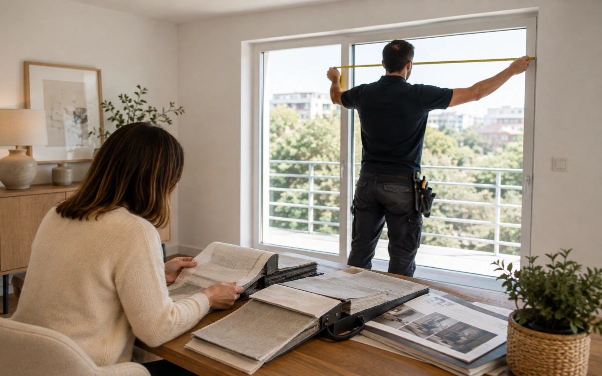 Toma profesional de medidas para cortinas y estores a medida
