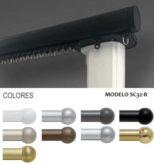 Foto riel motorizado de cortinas SC32R
