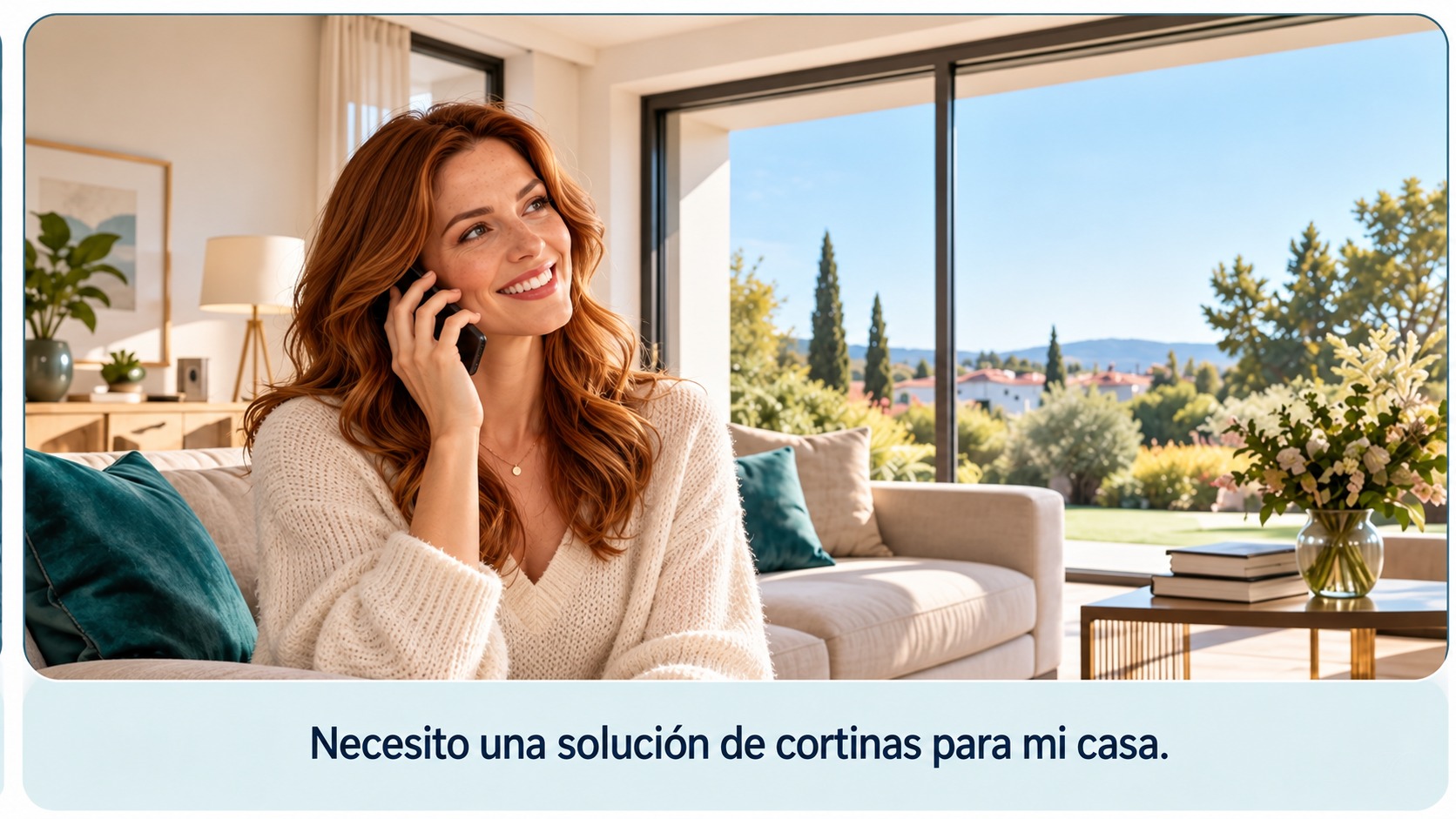Una clienta llama a TextilCort para solicitar cortinas a medida