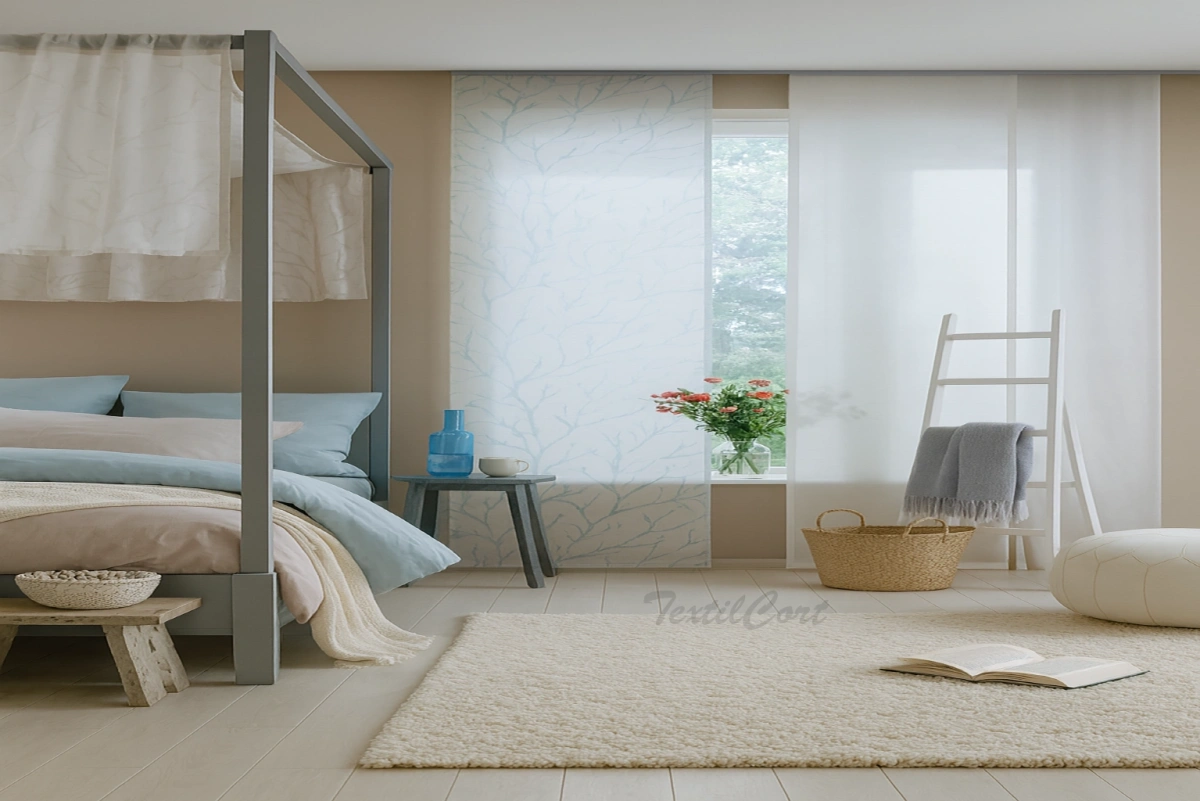Panel japonés decorativo estampado rama translucido