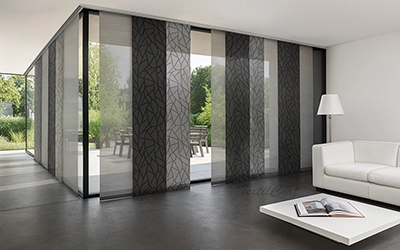 Panel japones decorativo estampado geometrico neutro textilcort