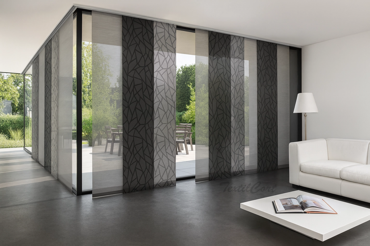Panel japones decorativo estampado geometrico neutro textilcort