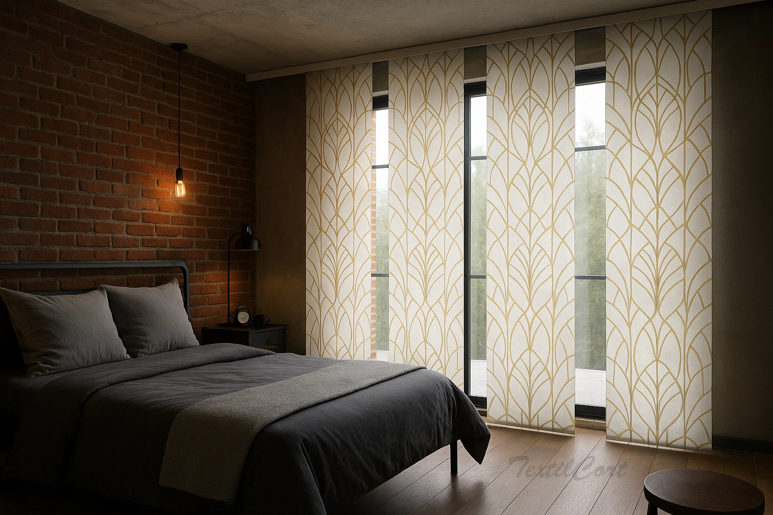 Panel japones decorativo estampado geometrico textilcort