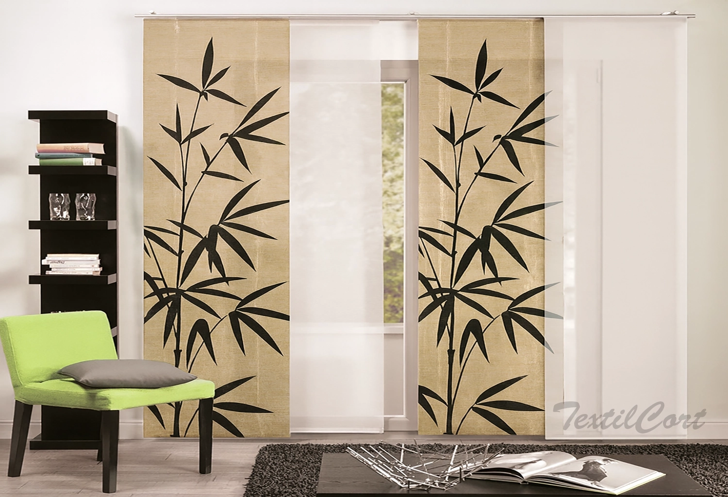 Panel japones decorativo estampado rama textilcort