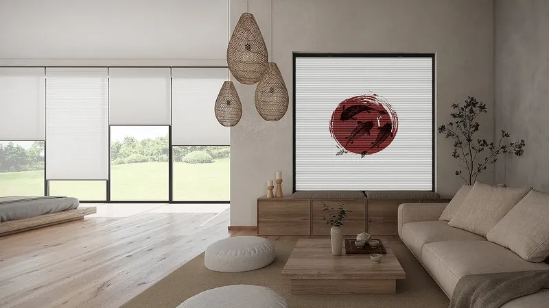 Foto cortina plisada sistema colgado pared duette de MHZ