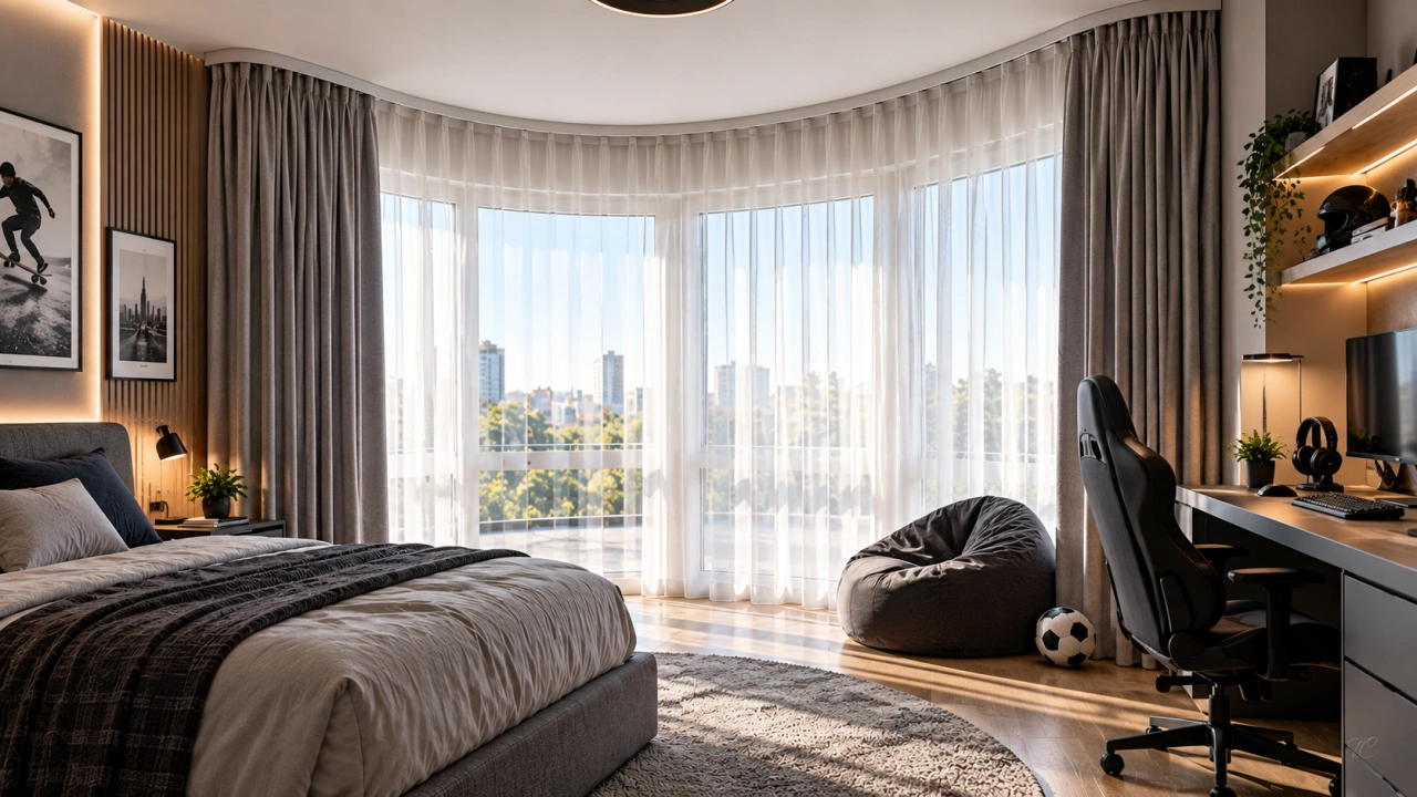 Riel curvable para cortinas a medida TextilCort, ejemplo 2