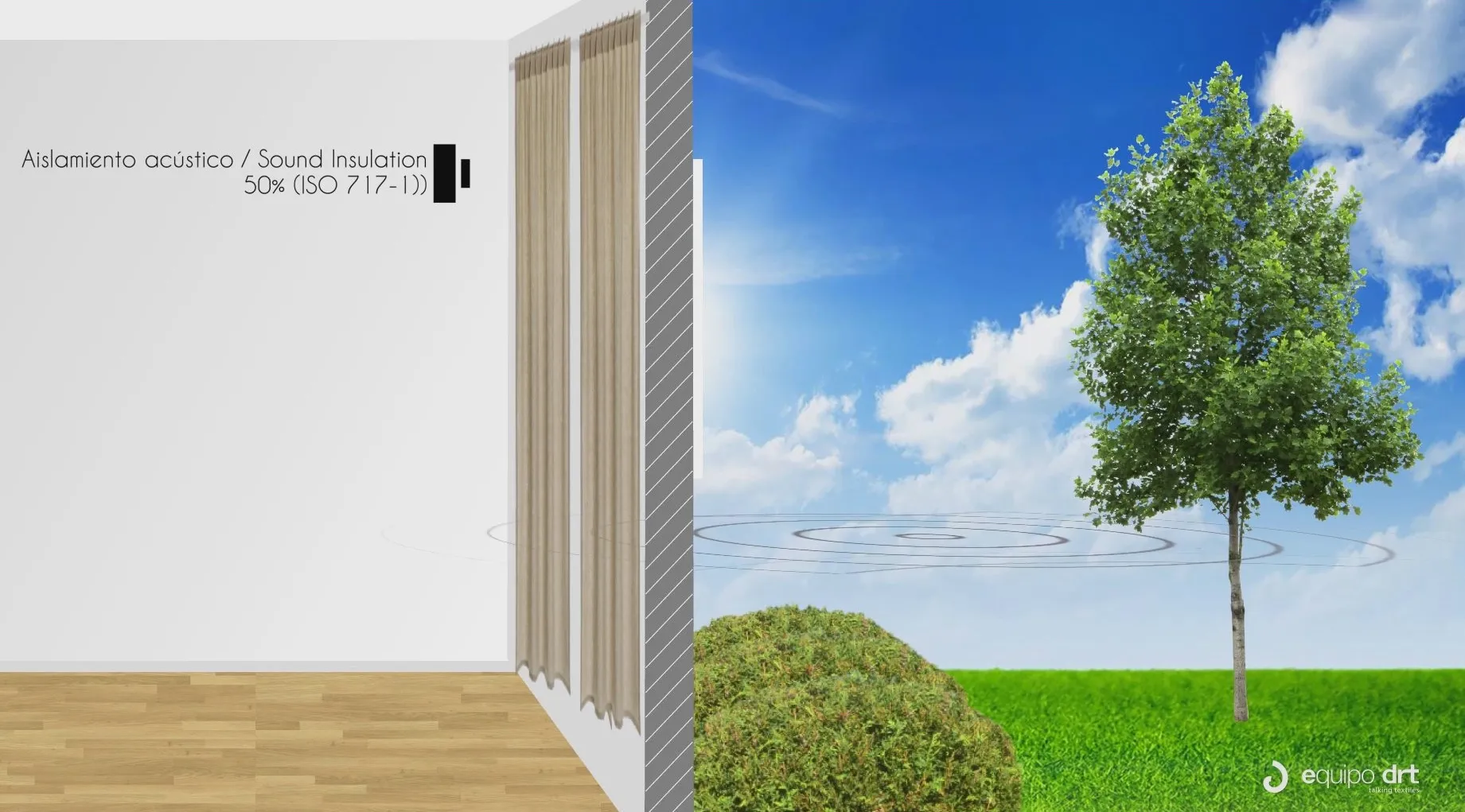 tela acústica Orfeo, aislamiento acústico
