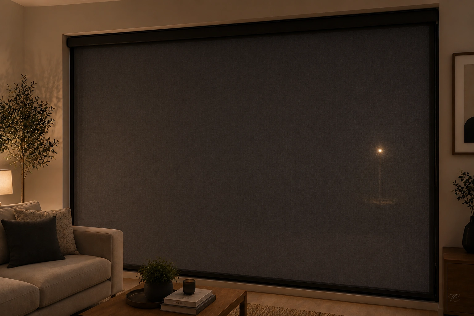 Estor Panama Chrome+ visto desde el interior durante la noche