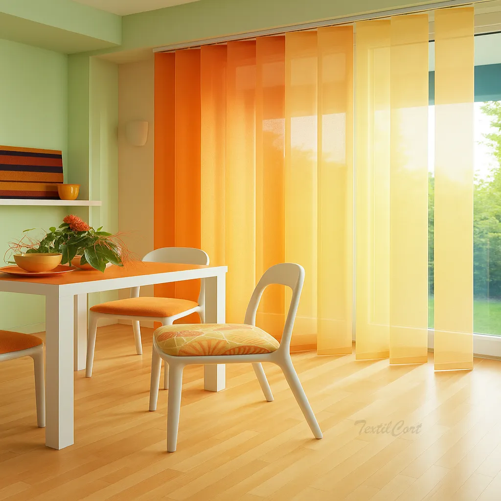 Cortina vertical 17 combinadas naranja amarillo