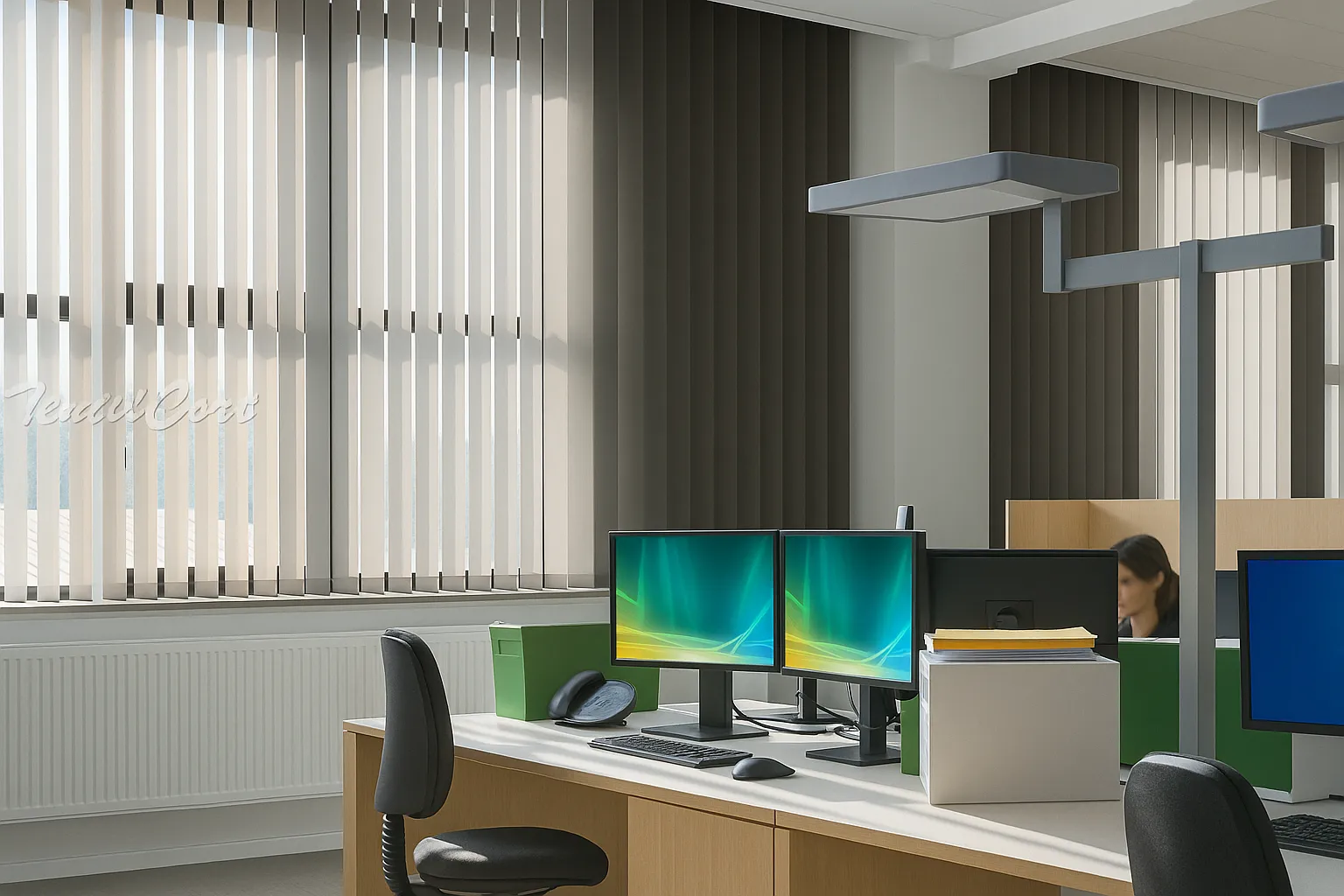 Cortina vertical 19 beige oficinas