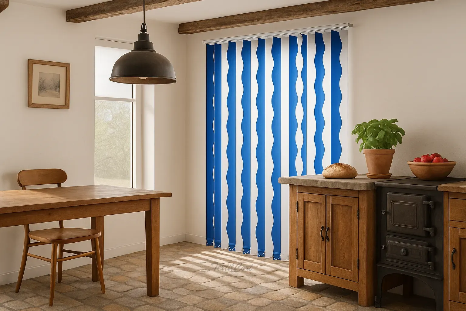 Cortina vertical 36 cocina rustica