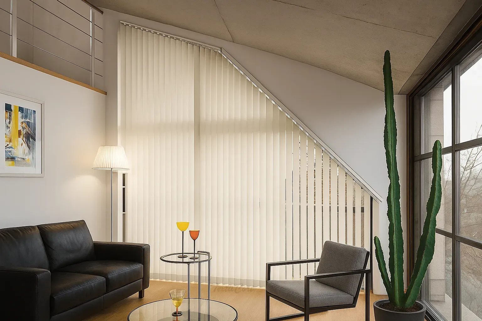 Cortina vertical 38 salon contemporaneo de trapecio