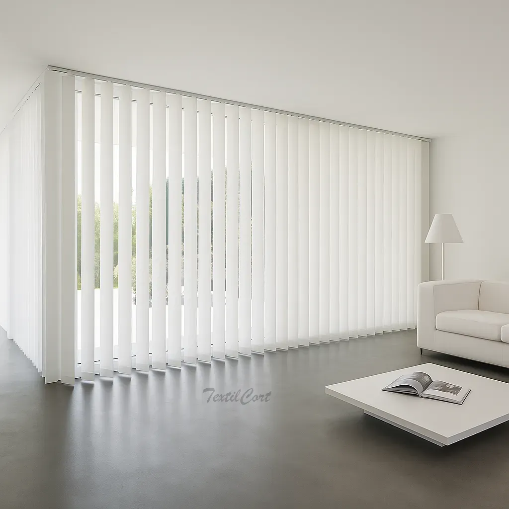 Cortina vertical 40 lama media salon industrial moderno