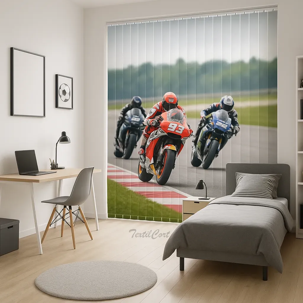 Cortina vertical 48 impresion digital dormitorio juvenil motos