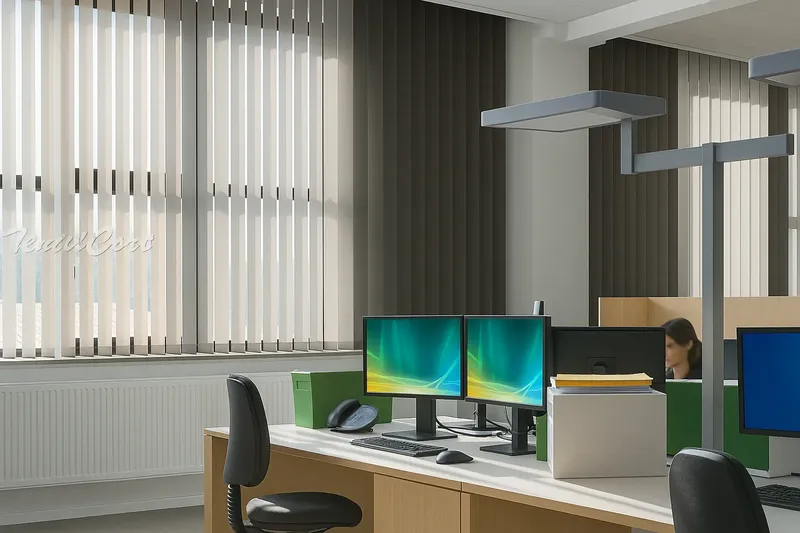 Cortina vertical 19 beige oficinas
