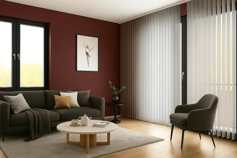 Cortina vertical 20 color piedra salon moderno