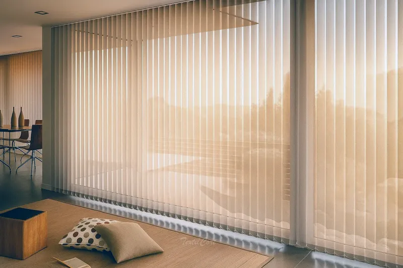 Cortina vertical 3 beige salon moderno