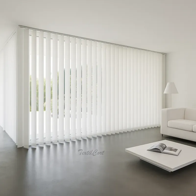 Cortina vertical 40 lama media salon industrial moderno