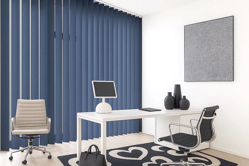 Cortina vertical 42 azul petroleo despacho moderno