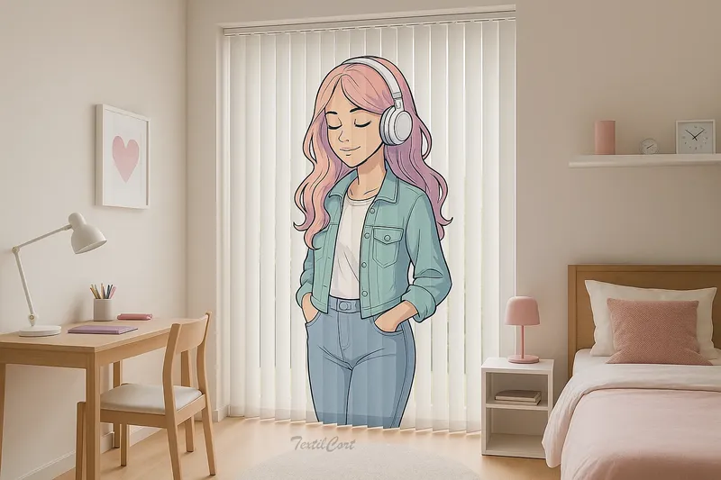 Cortina vertical 49 impresion digital dormitorio juvenil chica