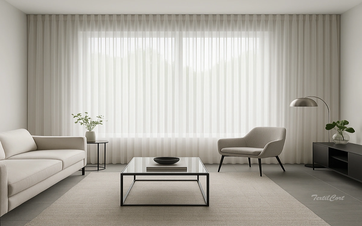 OPCIÓN 1: Salón con cortina simple ejemplo 2